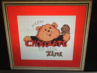 B056 Teddy Bear Loves Chocolate X stitch kit with clear chart & quality threads
