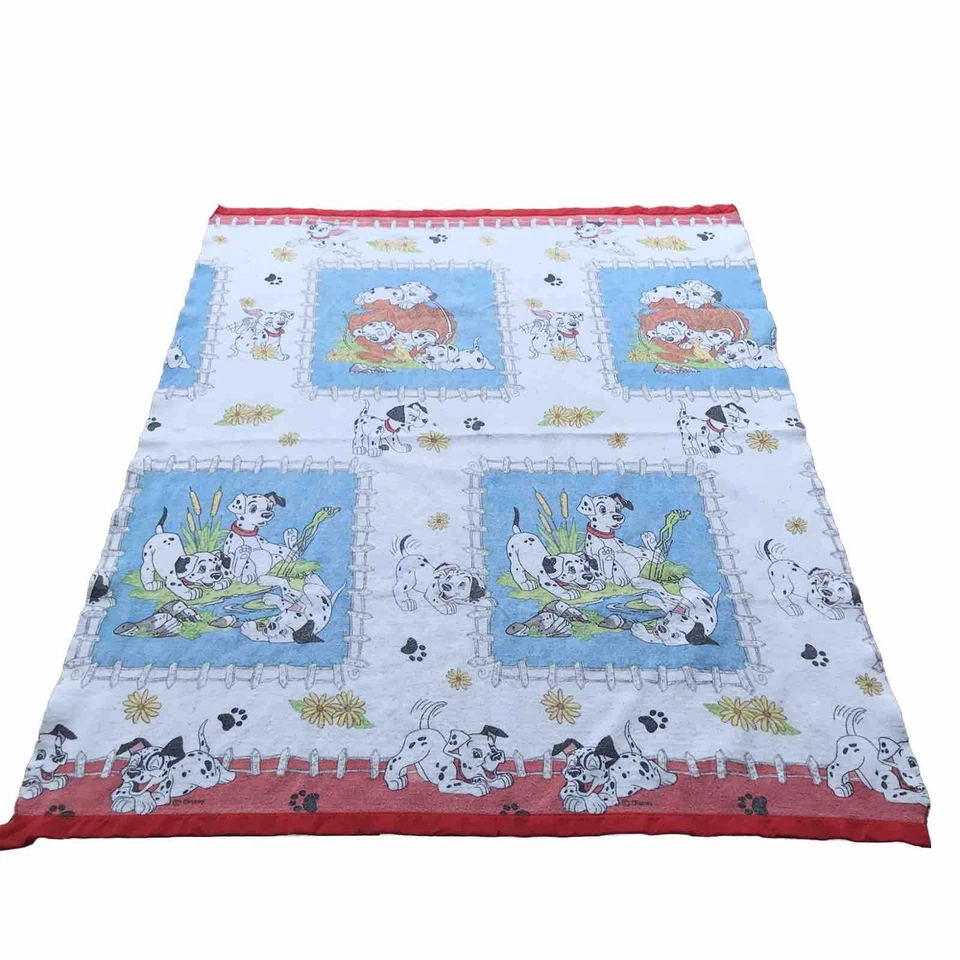 Vintage 101 Dalmations Blanket Acrylic satin trim 88”x 70” - Queen Bed Size USA - Image 2 of 4