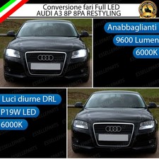 CONVERSIONE FARI FULL LED AUDI A3 8P 8PA SPORTBACK FACELIFT RESTYLING 6000K