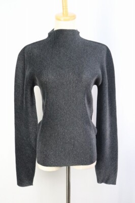 Authentic PLEATS PLEASE Gray High Neck Long Sleeve Top 138 8559