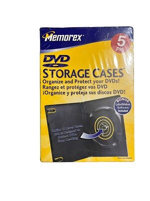 Memorex DVD Storage Cases 5pk. includes software for making Labels
