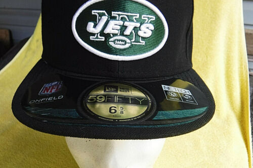 NUOVO con ADESIVI! CAPPELLO/CAPPELLO ONFIELD NFL NEW YORK JETS NEW ERA 59/FIFTY MONTATO 6 5/8 - Foto 3 di 12