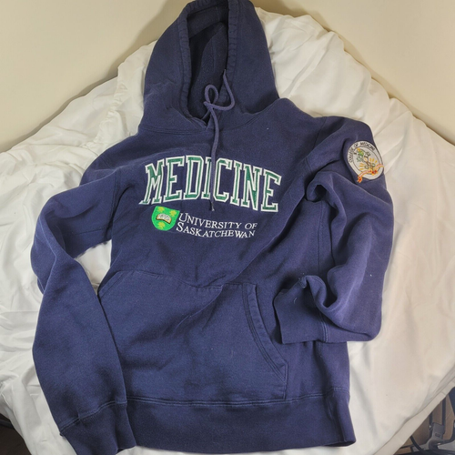 Suéter con Capucha Universidad de Saskatchewan Talla Pequeña Azul Unisex - Imagen 1 de 8