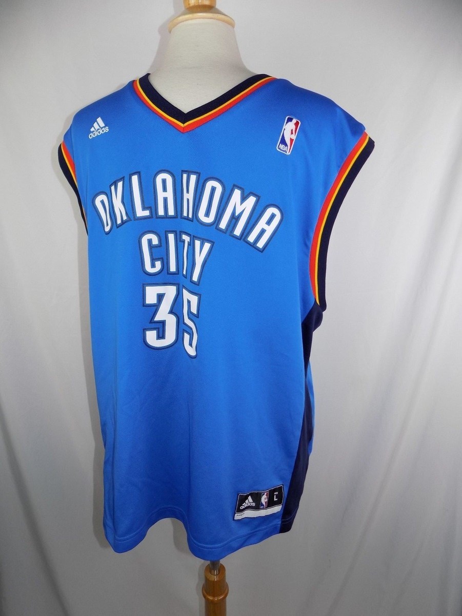 Oklahoma City Thunder Kevin Durant 35 Size Large Blue Jersey
