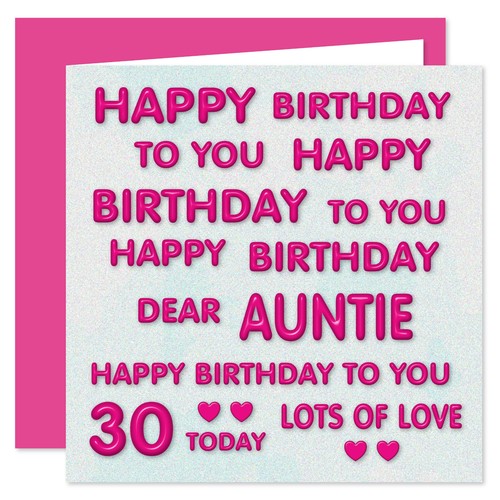 Dear Auntie Happy Birthday To You Card - Age Range 18 - 100 Years - Perfect Pink - Picture 11 of 26
