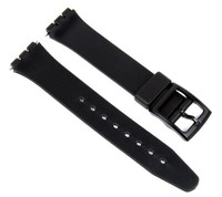 Uhrenarmband 17Mm Kunststoff Schwarz Passend Zu Swatch Uhren 18053B