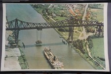 Schulwandkarte Maritimes Rollbild Nord-Ostsee-Kanal Hochbruecke Landhausstil