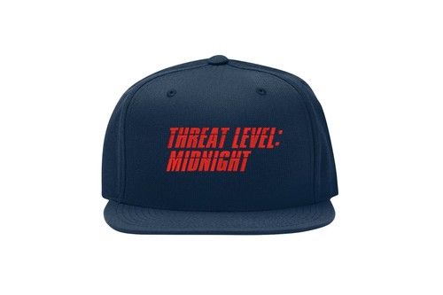 Threat Level Midnight Embroidered Snapback Cap Fullcap Flat Bill Hat Hip Hop - Picture 4 of 5