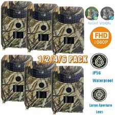 6 Pack 72MP Hunting Game Trail Camera 1080P Wildlife Night Vision Waterproof Cam