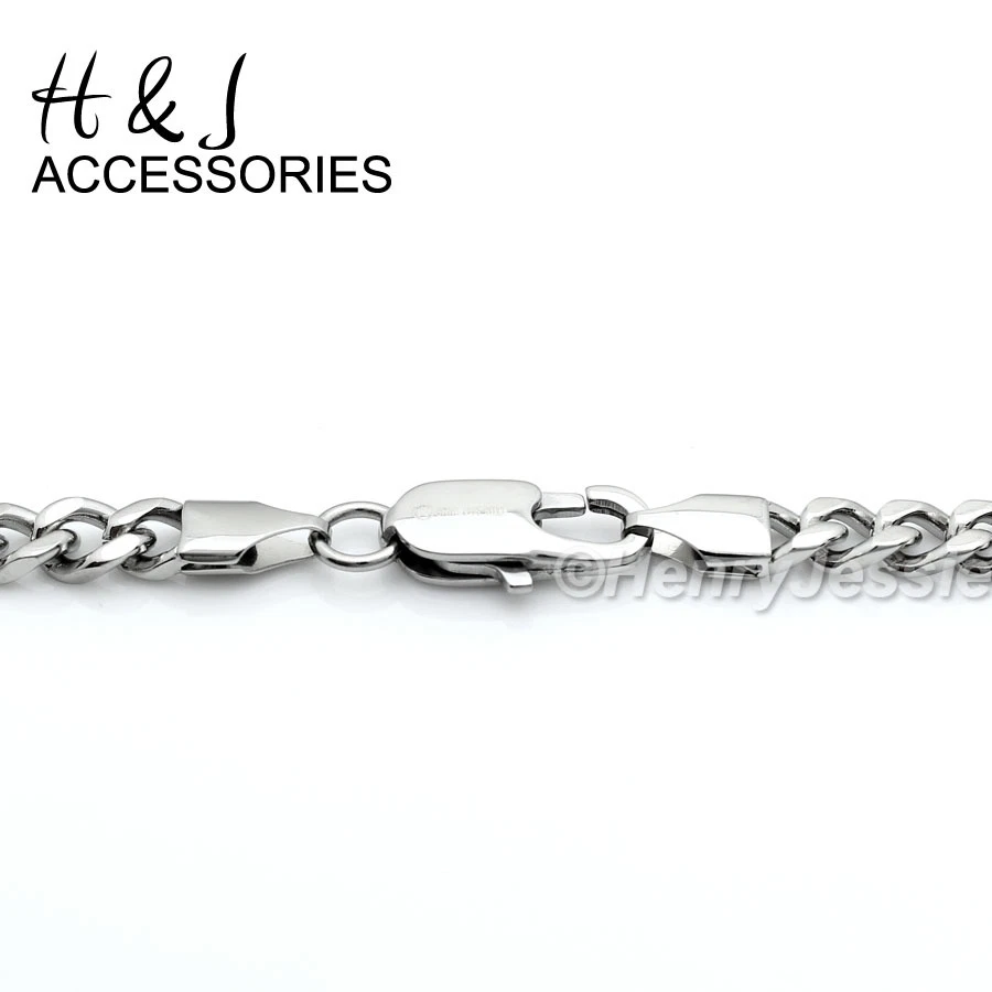 18"-36" HOMBRE Acero Inoxidable 5mm Plata Bordillo Cubano Collar Cruz Lisa Colgante*29 Foto 4 de 4