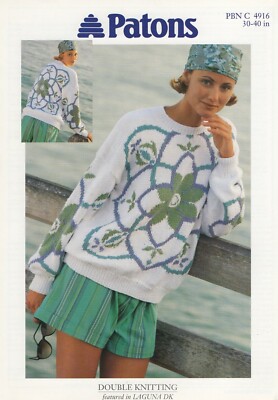 4916 Damen Pullover Strickmuster im Doppelstrick - 32 bis 40 Zoll
