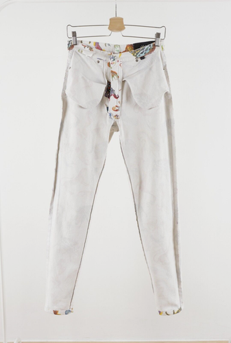 Women's VERSACE Jeans Couture White Animal Pattern Pants Size 26 - Picture 16 of 21