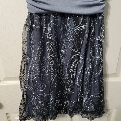 A. Byer Sleeveless Black/Silver Mini Dress Juniors 13 - Picture 3 of 11