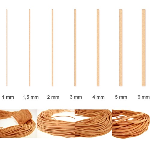1 Meter - Lederschnur Ø 1 / 1,5 / 2 / 3 / 4 / 5 / 6 mm Lederriemen, Lederband - Bild 1 von 39