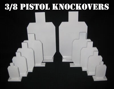 MAGNUM TARGET Steel Shooting Targets - 3/8in IDPA Pistol Knockovers - 10pcs - Metal Targets