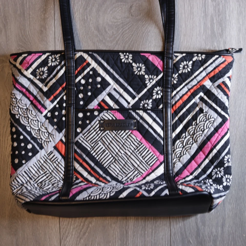 Bolso de Mano Vera Bradley Rayas del Norte Algodón Acolchado Cartera de Hombro Foto 2 de 4