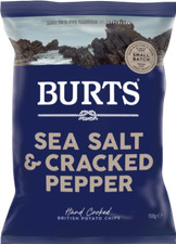 Burts Potato Chips - Sea Salt & Cracked Pepper 150g - Pack of 6