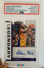 Glen Rice 2022 Contenders Legn Auto #lcgrc Pop (1) Psa Gem 10 Auto 10 🥵🔥 