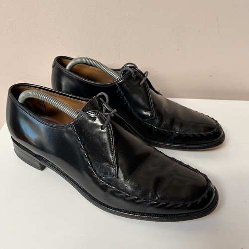 Barker Men's Black Leather Shoes UK 8E Barkers of Earl Barton Laces Formal Smart