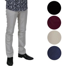 Mens Sta Press Skins Trousers Black Khaki Burgundy Stone Blue Stay Pressed Pants