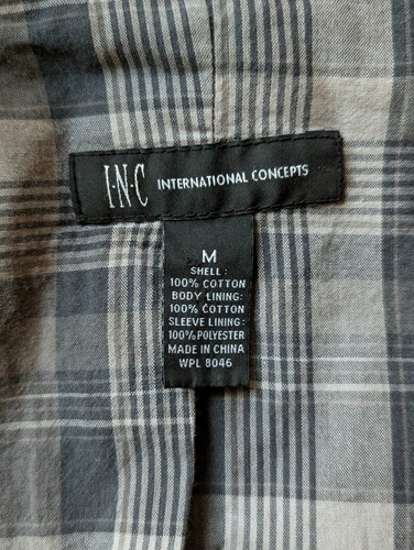 NWT Mens Size M or 40R Gray Cotton Modern Seersucker Blazer Crest Pocket Jacket - Picture 16 of 17