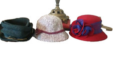 3 Women's Hats Vintage Betmar NY Kangol Sac Suzette Art Couture Wool Angora EUC