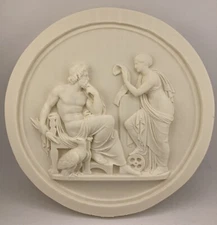 THORVALDSEN CLASSICAL SCULPTURE JUPITER AND NEMESIS 9.8 INCH/250 MM