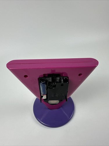 Vintage Original 1980s Memphis Pendulum Tabletop Clock Pink Green Purple Missing - Picture 9 of 9