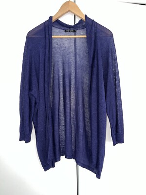 NWOT  NIC + ZOE Linen Blend Draped Cardigan Sweater | Royal Blue | 2X