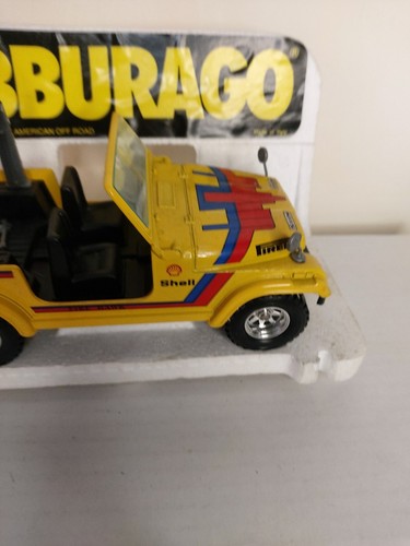 Burago 1/24 Scale 0197 American Off Road Yellow Jeep Diecast Model Boxed - Picture 10 of 18