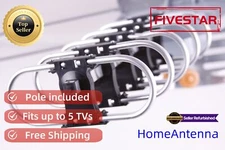 Outdoor HDTV Antenna Amplified 1080P 5 TV Pole Digital UHF VHF FM 360 Rotor