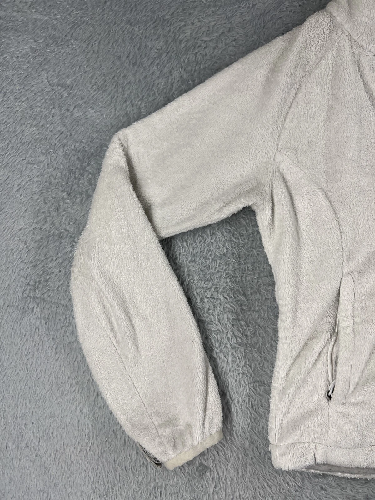 north-face full zip mock neck poly fleece jacket