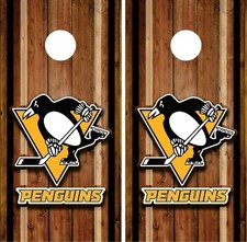 Pittsburgh Penguins Cornhole Board Vinyl Sticker Decal Skin Wrap Decor VZ764