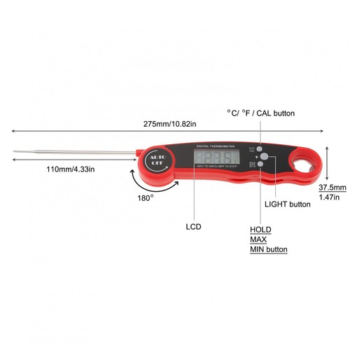 Meat Temperature W/ CR2032 Battery LCD Display Digital Food Thermometer - Picture 2 of 12