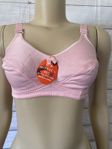 M.B MONICA Women Pink non wire bra NWT 42C Runs Smaller Like 32C