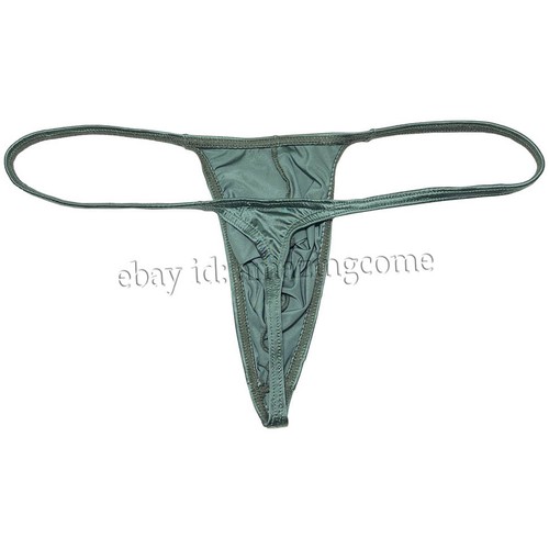 Men's Silk Glossy Micro Cut String Thong Slim Pouch Underwear Swim Posing T-back - Picture 57 of 57