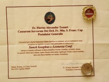 Reliquary Relic of Saint S. Josepus a Leonessa with Certificate