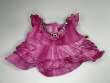 Build A Bear Shirt Top Pink Tie Dye Sequins Ruffles Tiered Clothes Outfit READ!