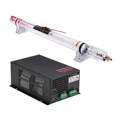 90W 100W CR Series Upgraded Metal Head CO2 Laser Tube & 110V CO2 Power Supply