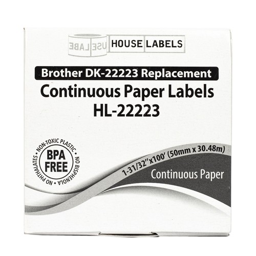 Non-OEM Fits BROTHER DK-2223 Continuous Labels (1-31/32" x 100 feet) - (1) Roll - Picture 6 of 7