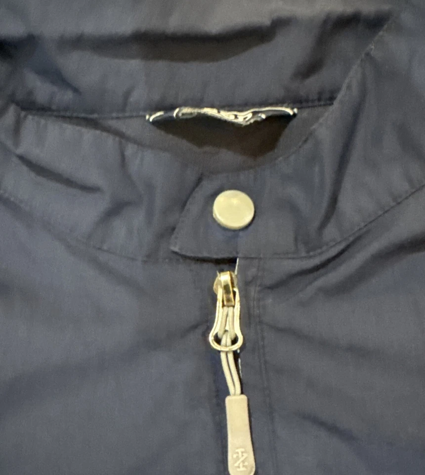IZOD Men’s Jacket Windbreaker Sz L Navy Blue Lined Pockets Wind Resistant Golf - Image 4 of 4
