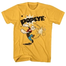 Popeye The Sailor Man Classic Cartoon Popeye Punching POW Men's T Shirt 