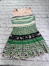 Womens Dress Large Esley Lined Preppy Classy Green Pink Blue Sleeveless Sidezip