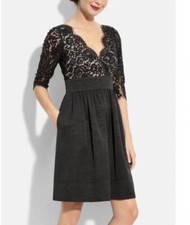 Eliza J Fit and Flare Black Lace Fully Lined Dress Size 10 Women's