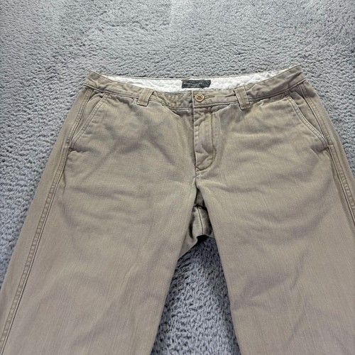 LL Bean Signature Chino Pant Mens 36x32 Beige Cotton Slim Straight - Picture 2 of 10