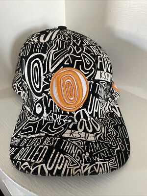 Roll Em Up Graffiti Cap Black And White With An Orange Logo