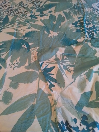 West Elm Sateen Garden Corner Full/Queen Duvet Cover Floral White Blue Green - Picture 6 of 11