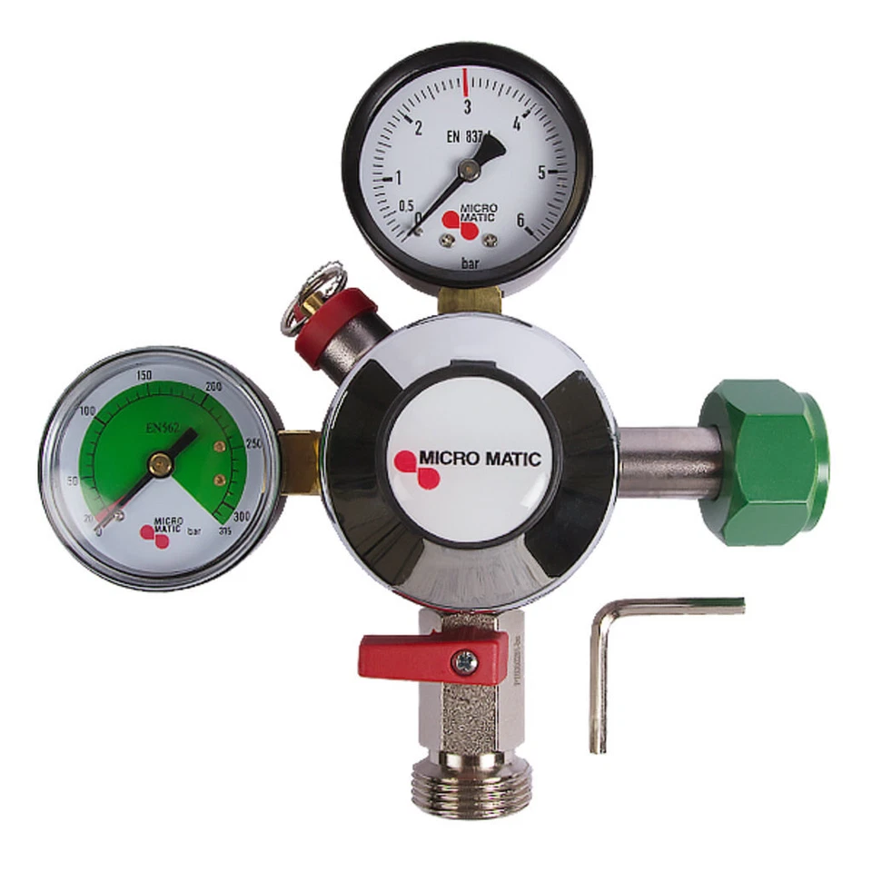 Stickstoff N2 Druckminderer 3 bar Micromatic Premium Plus Manipulationsschutz
