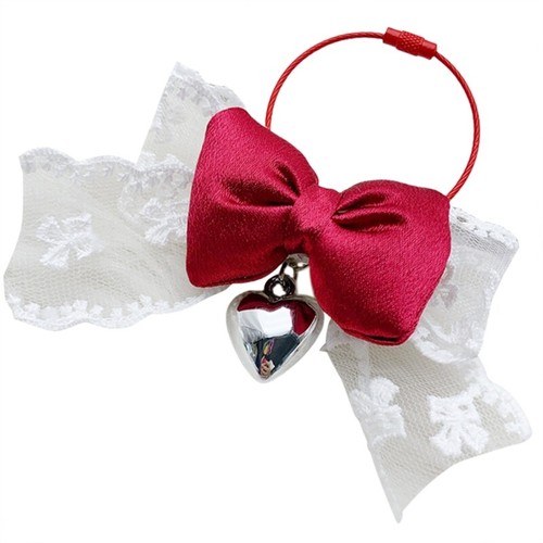 Romance Lace Bowknot Silver Heart Keyring for Female Fashion Enthusiasts - Zdjęcie 9 z 11