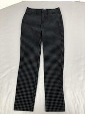 Nine West Slim Ankle Pants Womens 4 Black Windowpane Check Straight Work Career